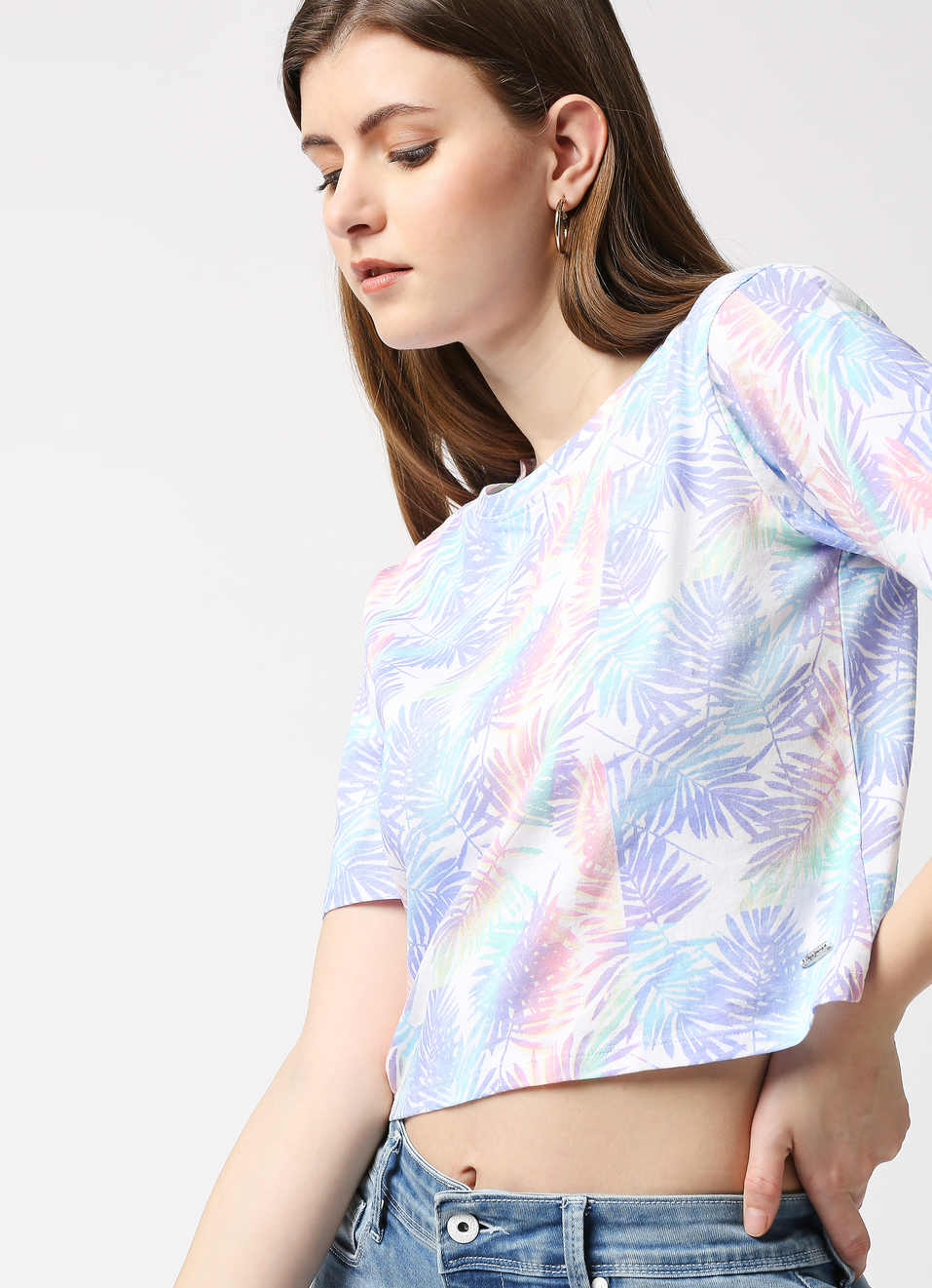 Glenda Cropped Printed T-Shirt, , large image number 2