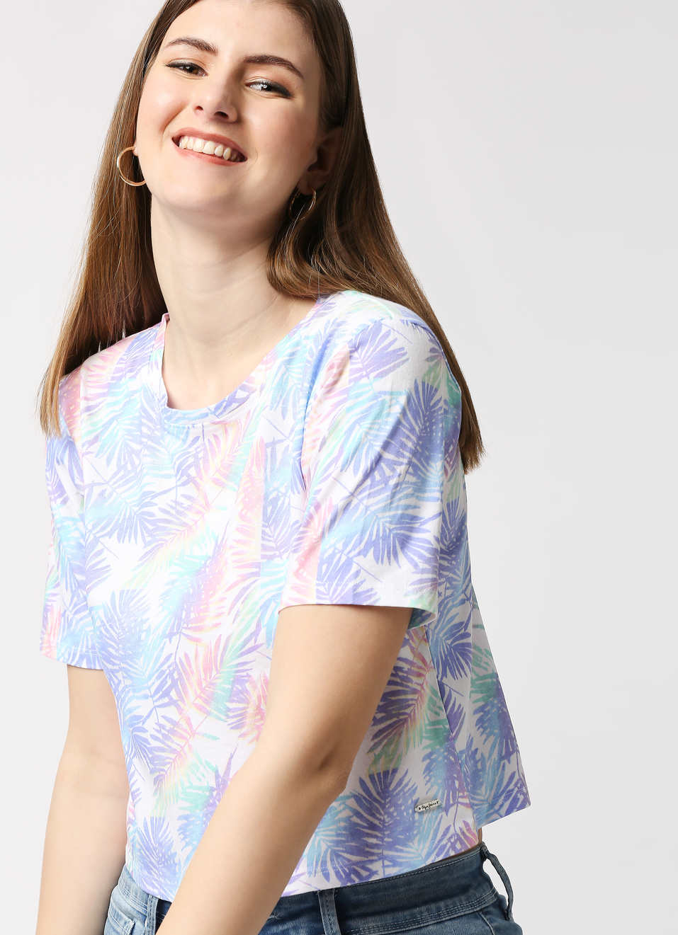 Glenda Cropped Printed T-Shirt, , large image number 0