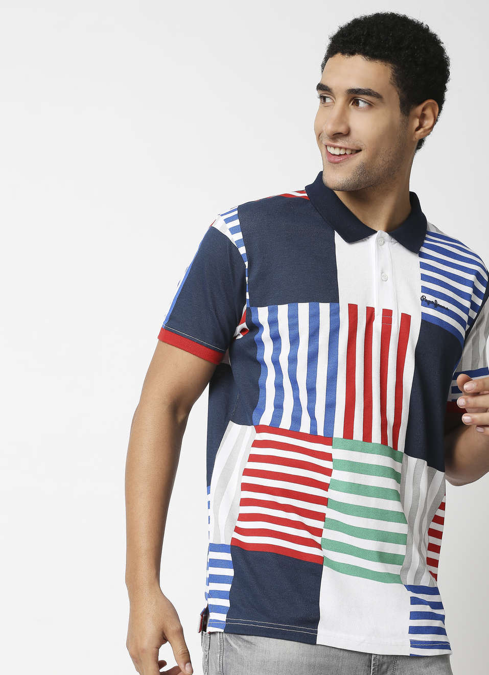 Galaxy Striper Printed Polo, , large image number 2