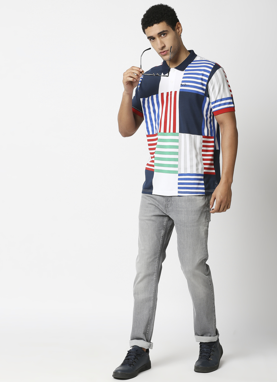 Galaxy Striper Printed Polo, , large image number 3