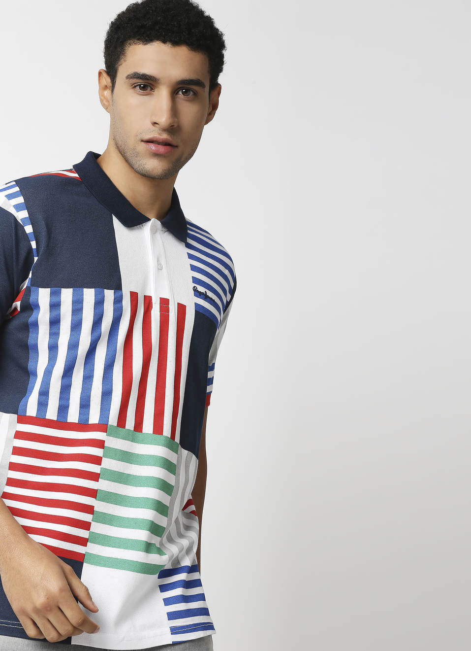 Galaxy Striper Printed Polo, , large image number 0