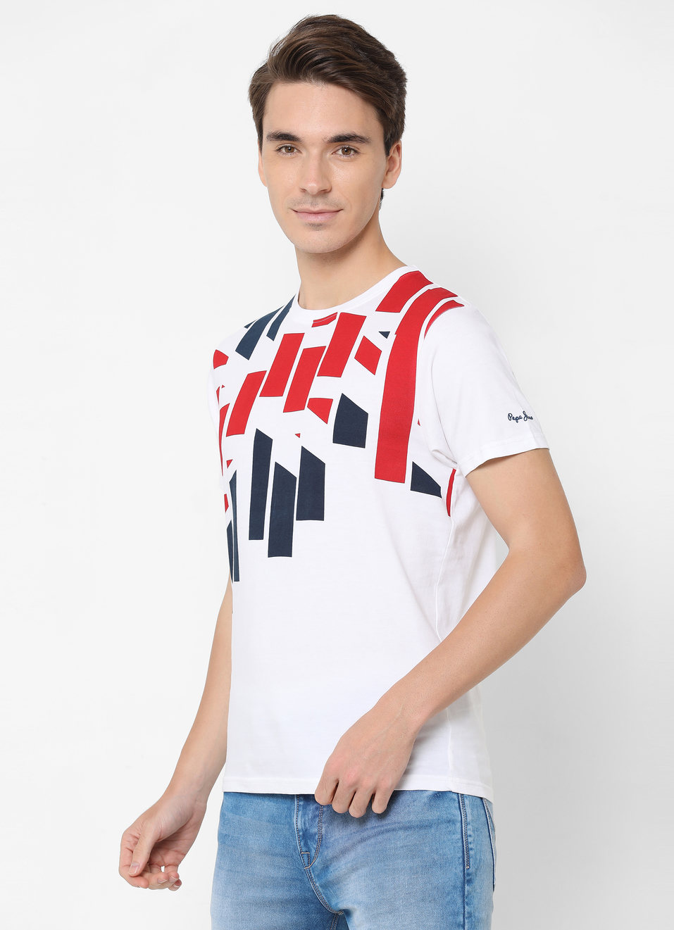 Amed Union Jack Placement Printed Tshirt, , large image number 2