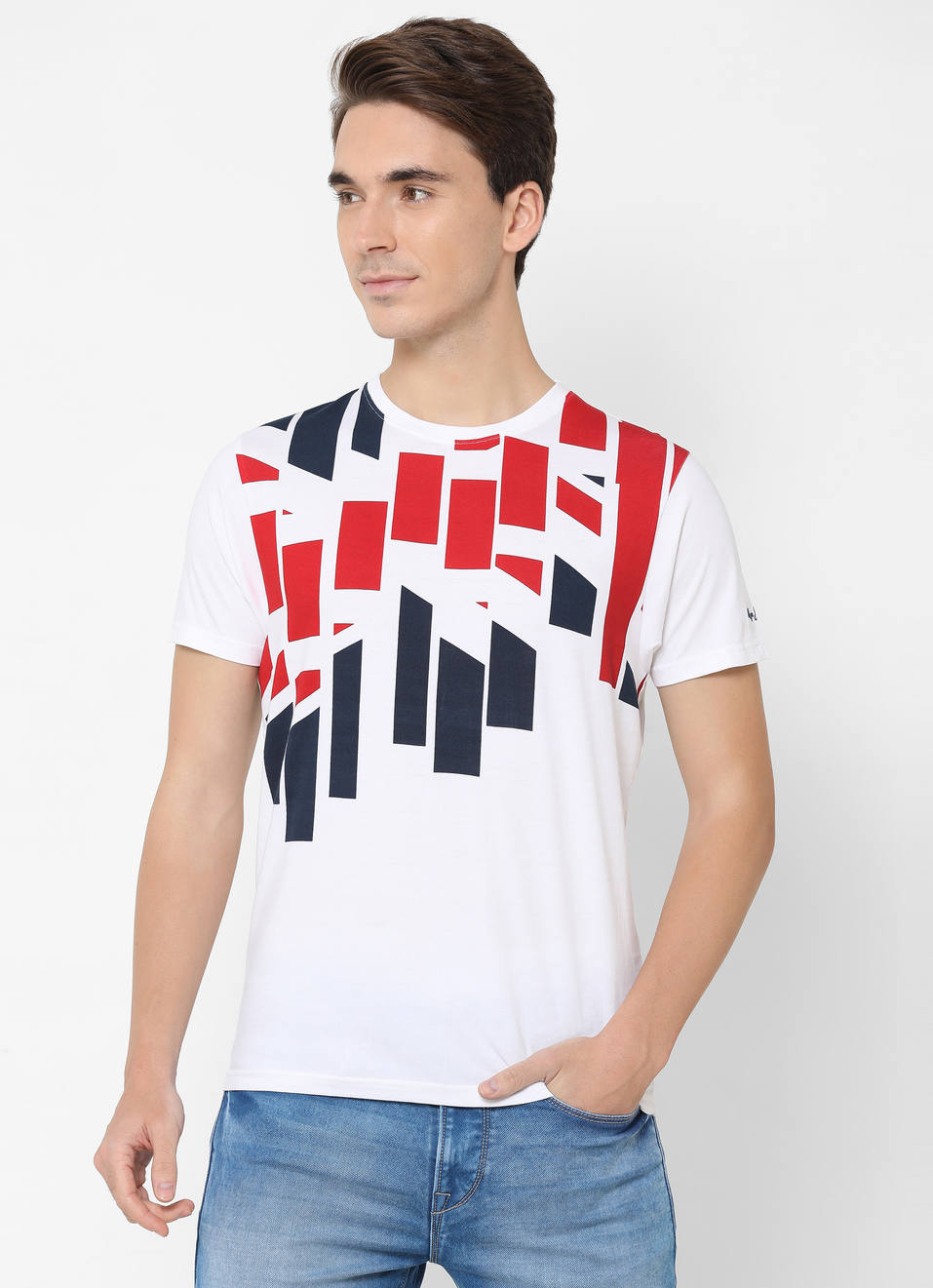 Amed Union Jack Placement Printed Tshirt, , large image number 0