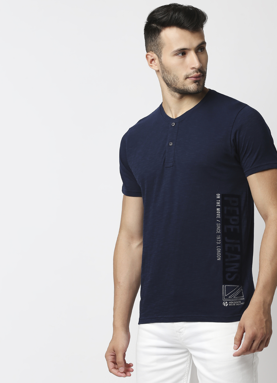 Alfie Graphic Printed Henley Tshirt, , large image number 3