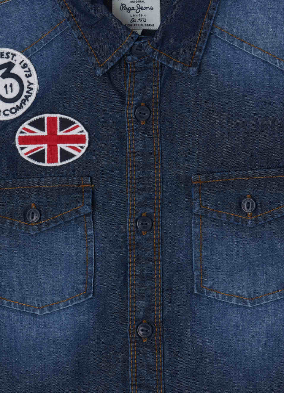 Dorset Denim Shirt With Badges, , large image number 2
