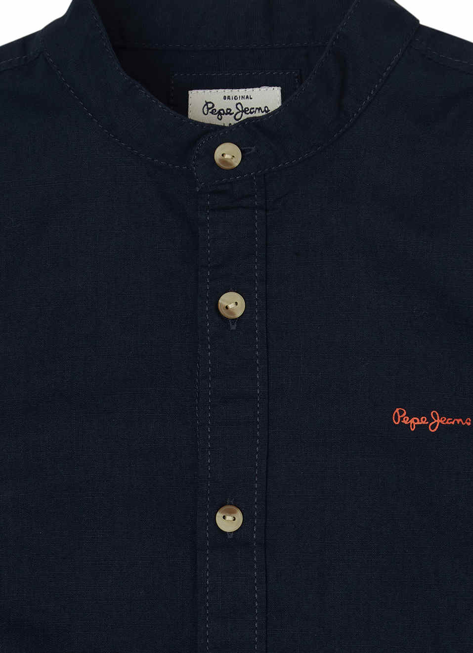 Parker Solid Shirt With Mao Collar, , large image number 2