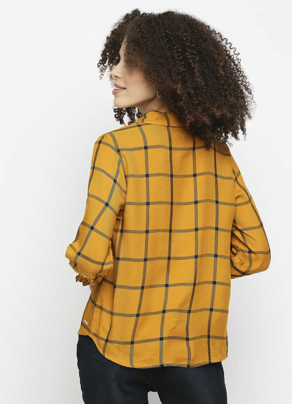 Lisley Checks Shirt With Wooden Button And Elasticated Cuff, , large image number 1