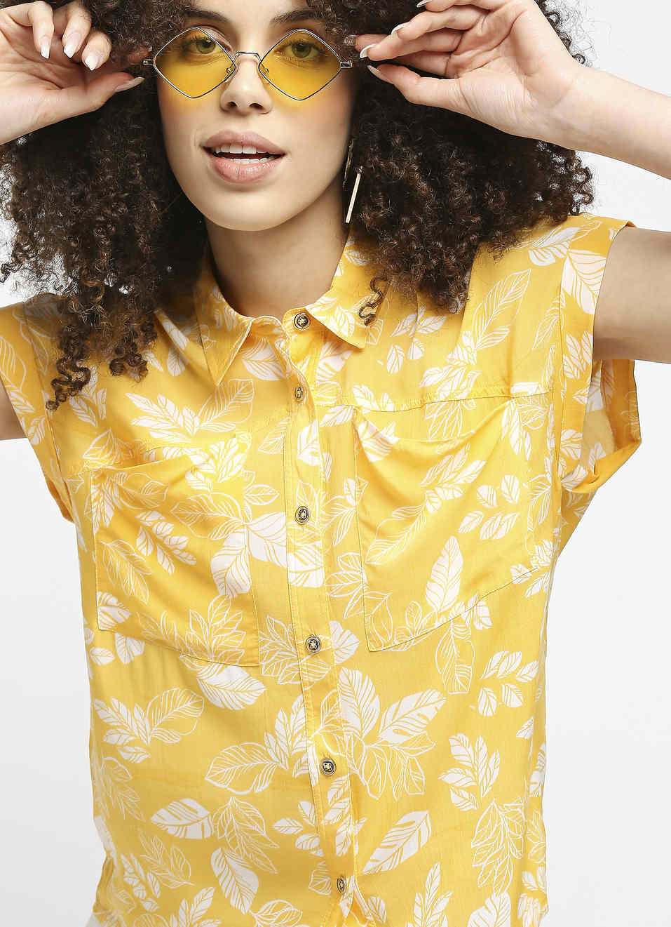 Juin Printed Shirt With Patch Pocket And Button Details, , large image number 0