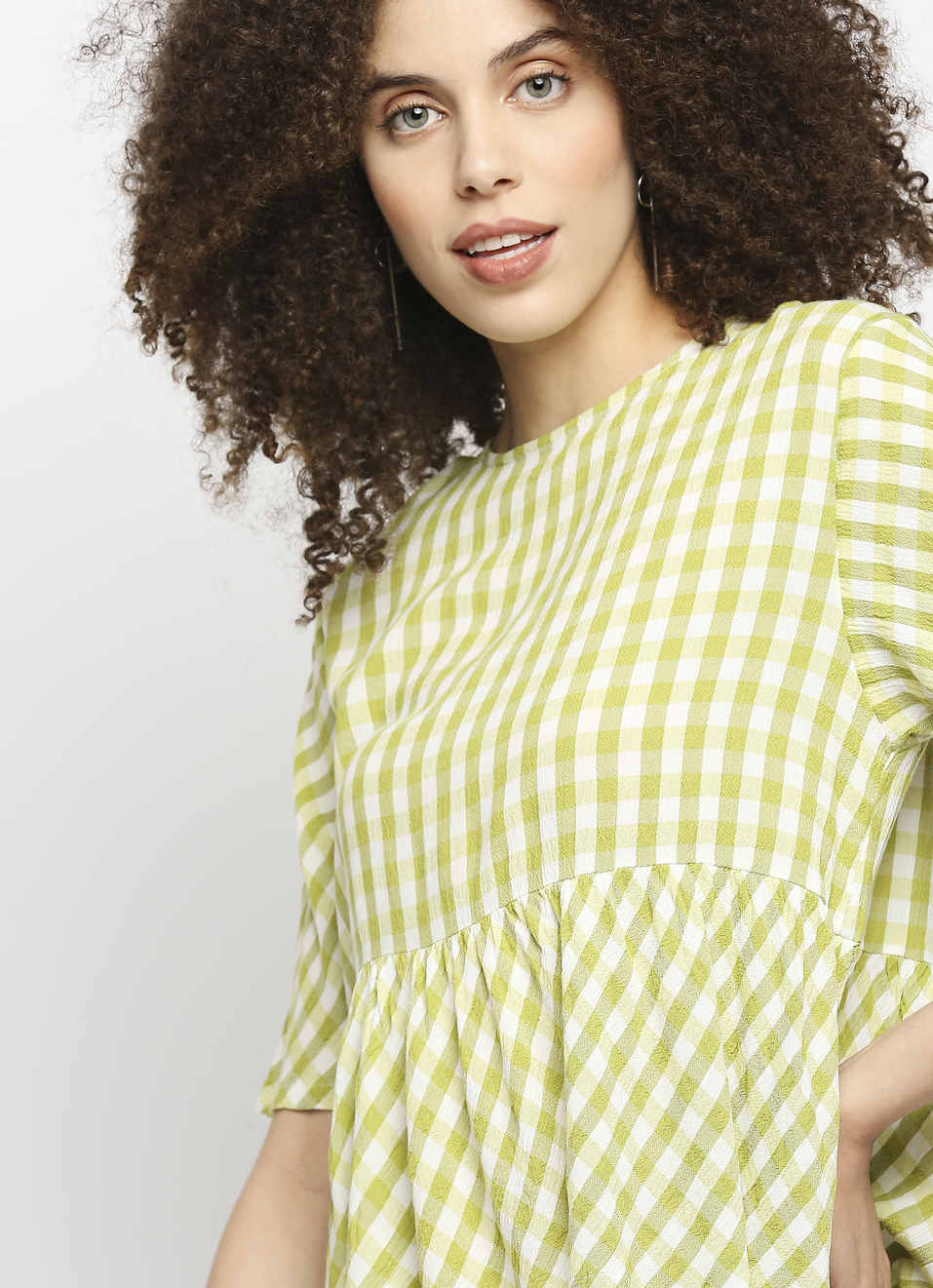 Jorama Checks Peplum Top, , large image number 2