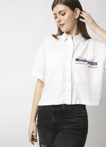 Jacqueline Boxy Linen Shirt With 