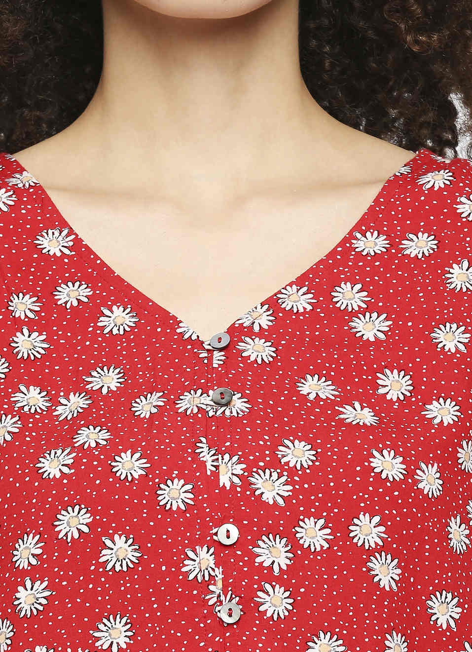 Brigette Ditsy Print Blouse With Shell Button, , large image number 4