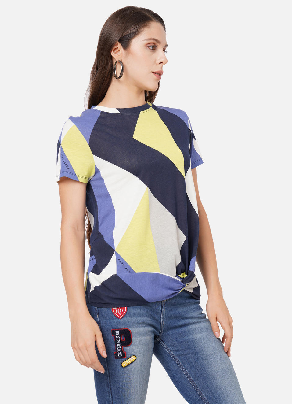 Avinia Hem Twist Printed T-Shirt, , large image number 6