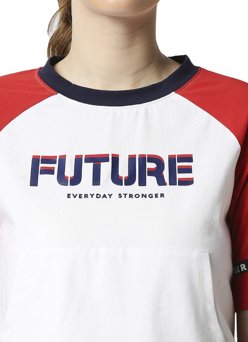 Jovita Kangaroo Pocket Colour Block T-Shirt, , large image number 3