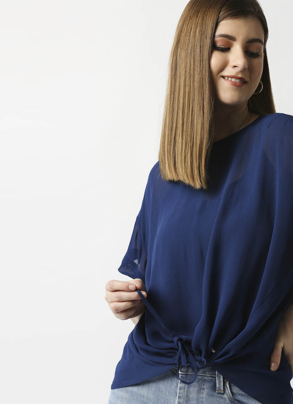 Margot Front Hem Tie Up And Overlap On The Back Details, , large image number 2