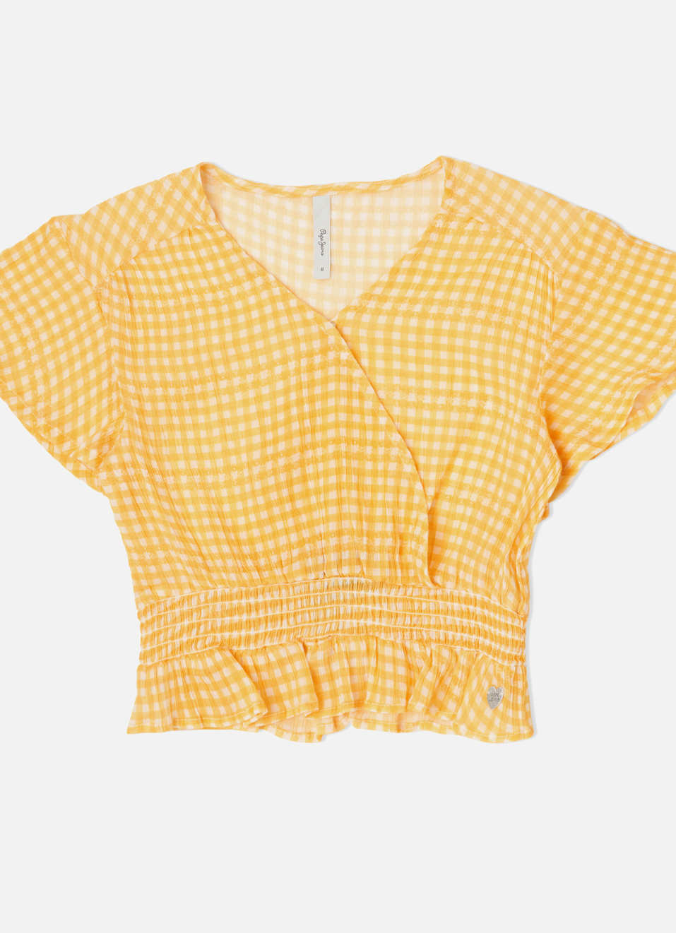 Bern Check Woven Top With Flared Sleeves, , large image number 0