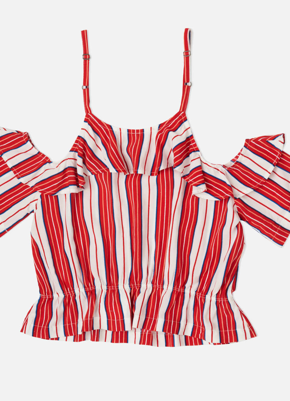 Cherry Striper Top With Cold Shoulder Sleeves, , large image number 1