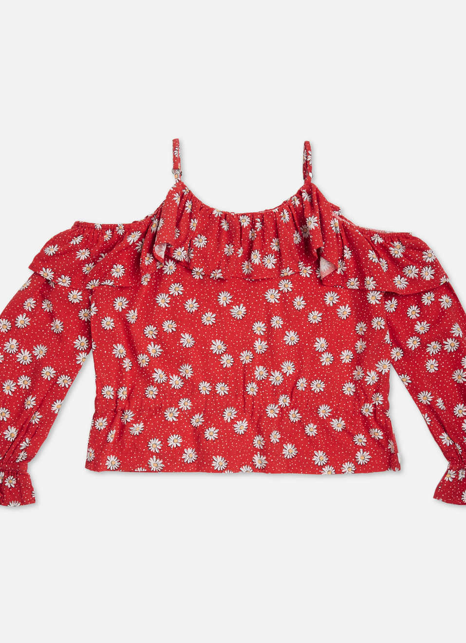 Marion Floral Printed Top With Cold Shoulder Slevees, , large image number 1