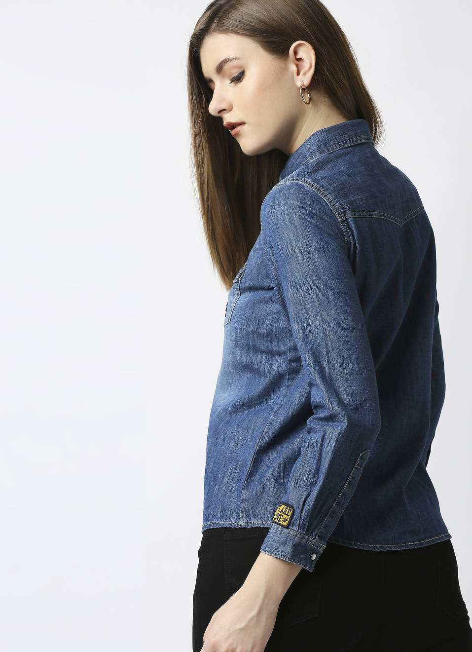 KOHIMO Badge applique denim shirt, , large image number 1