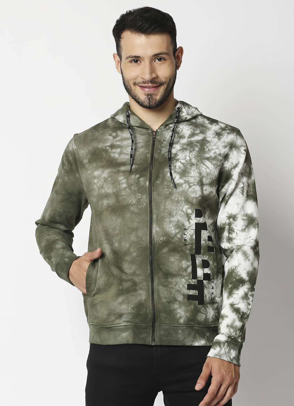 NASH TIE N DYE ZIP THRU SWEATSHIRT, , large image number 0