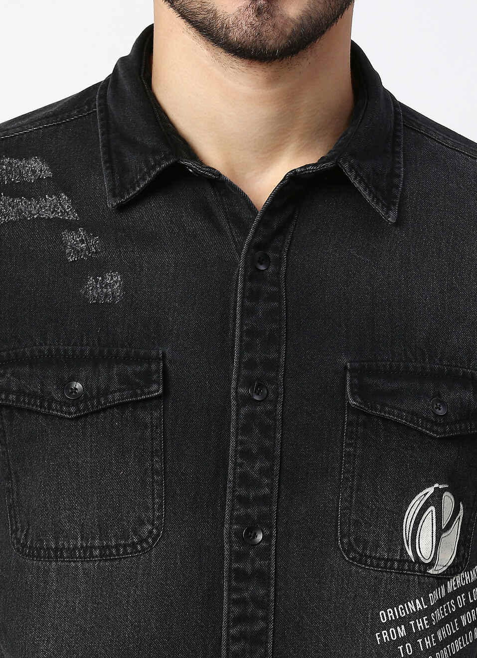 Gazebo Placement Printed Denim Shirt, , large image number 4