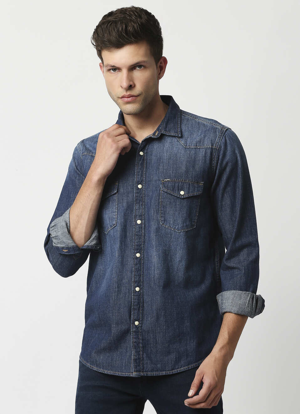Hank Western Denim Shirt, , large image number 1