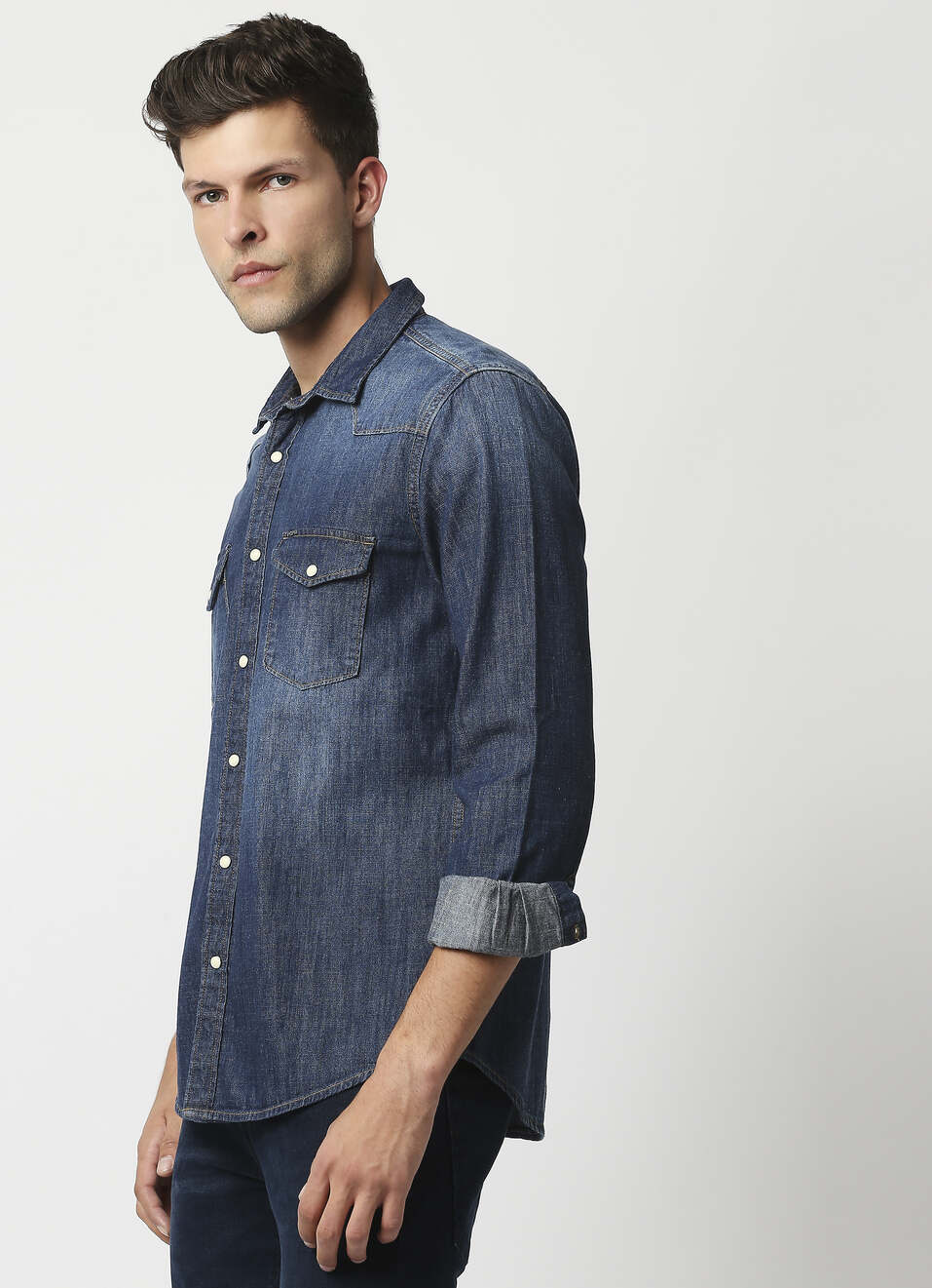 Hank Western Denim Shirt, , large image number 3