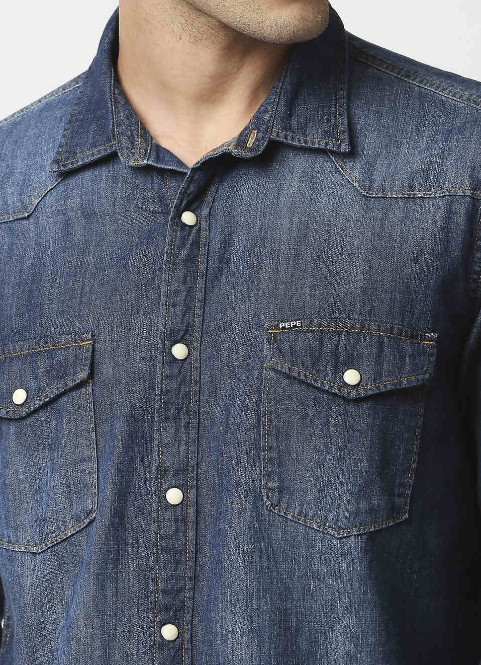 Hank Western Denim Shirt, , large image number 4