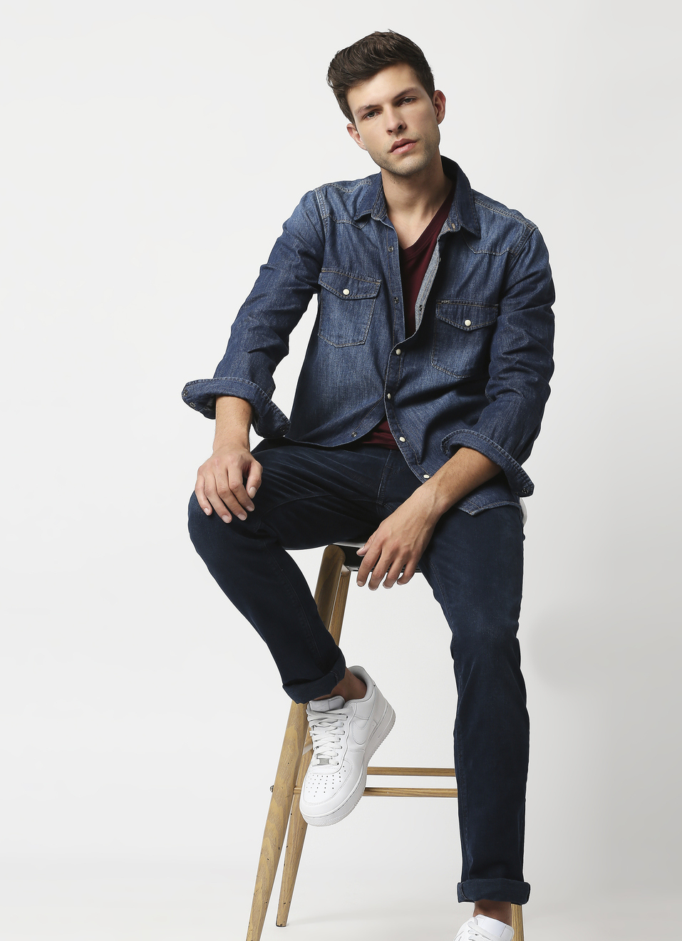 Hank Western Denim Shirt, , large image number 5