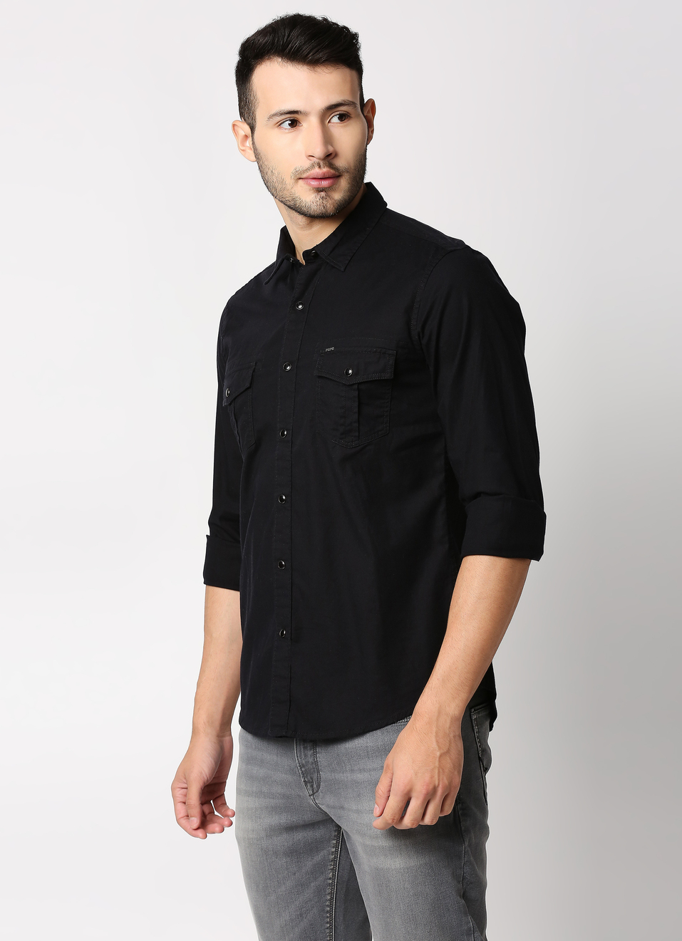 Dorian Solid Stretch Shirt, , large image number 3