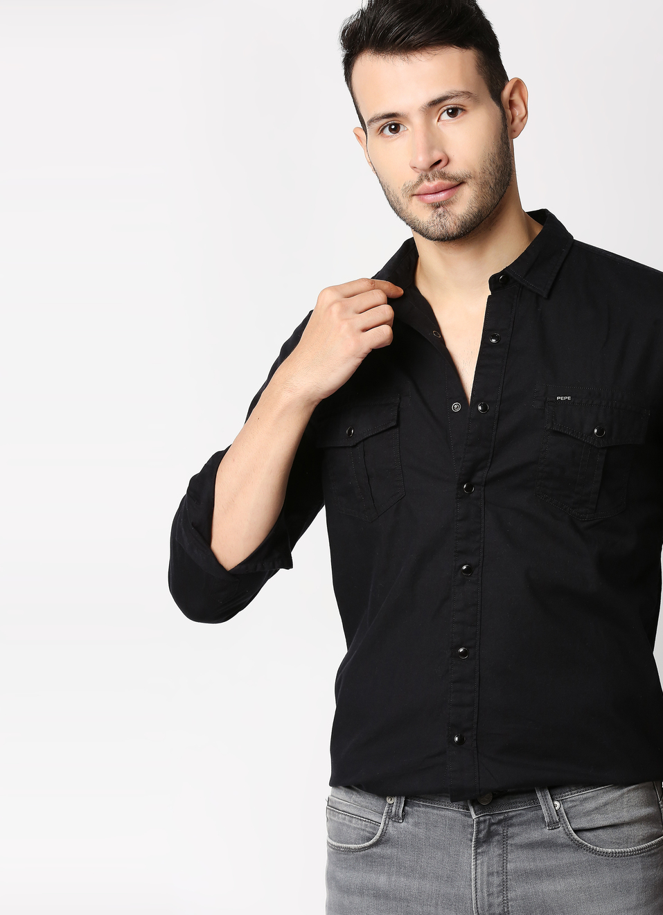 Dorian Solid Stretch Shirt, , large image number 0