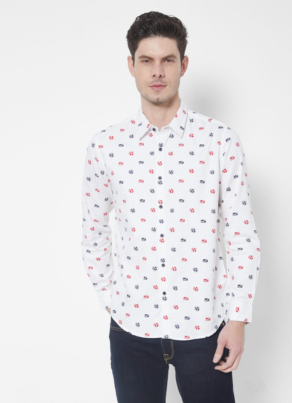 Gilling Minimal Printed Pique Knit Shirt, , large image number 1