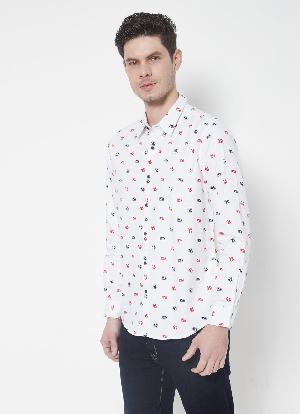 Gilling Minimal Printed Pique Knit Shirt, , large image number 3