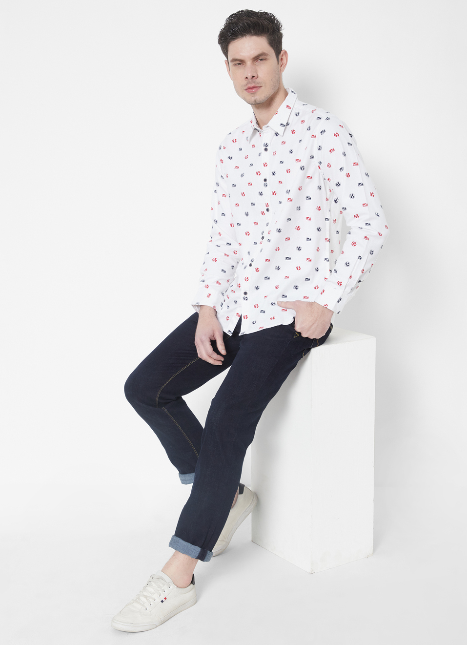 Gilling Minimal Printed Pique Knit Shirt, , large image number 6