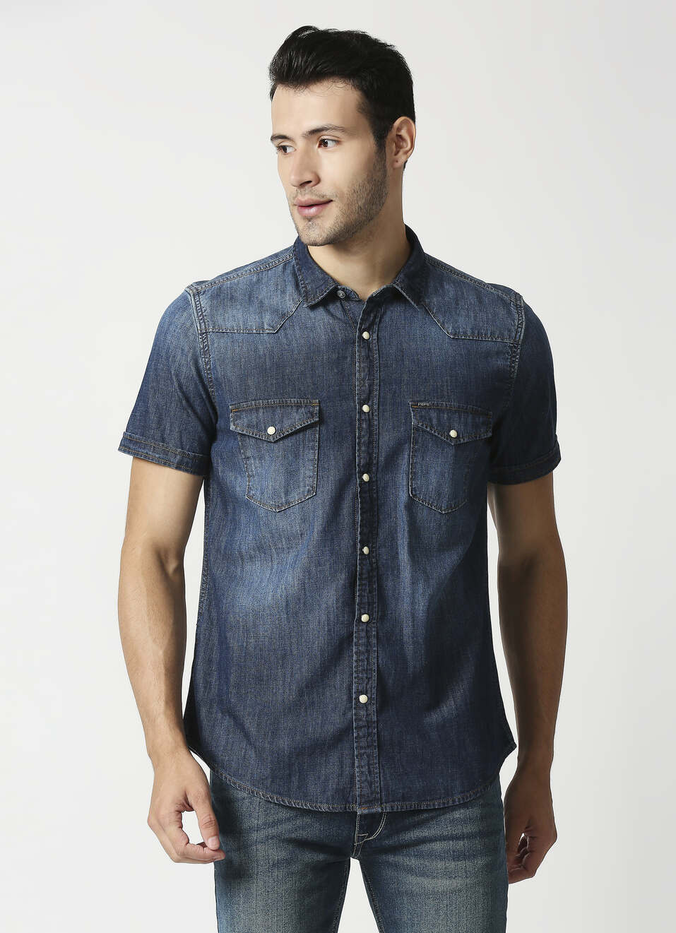 Hank Western Denim Shirt, , large image number 1