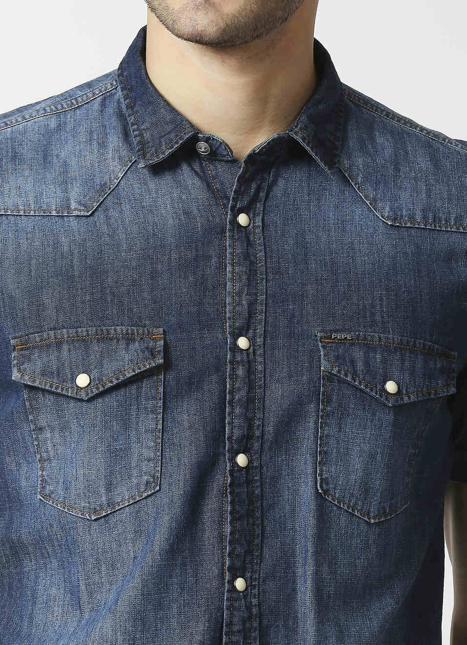 Hank Western Denim Shirt, , large image number 4
