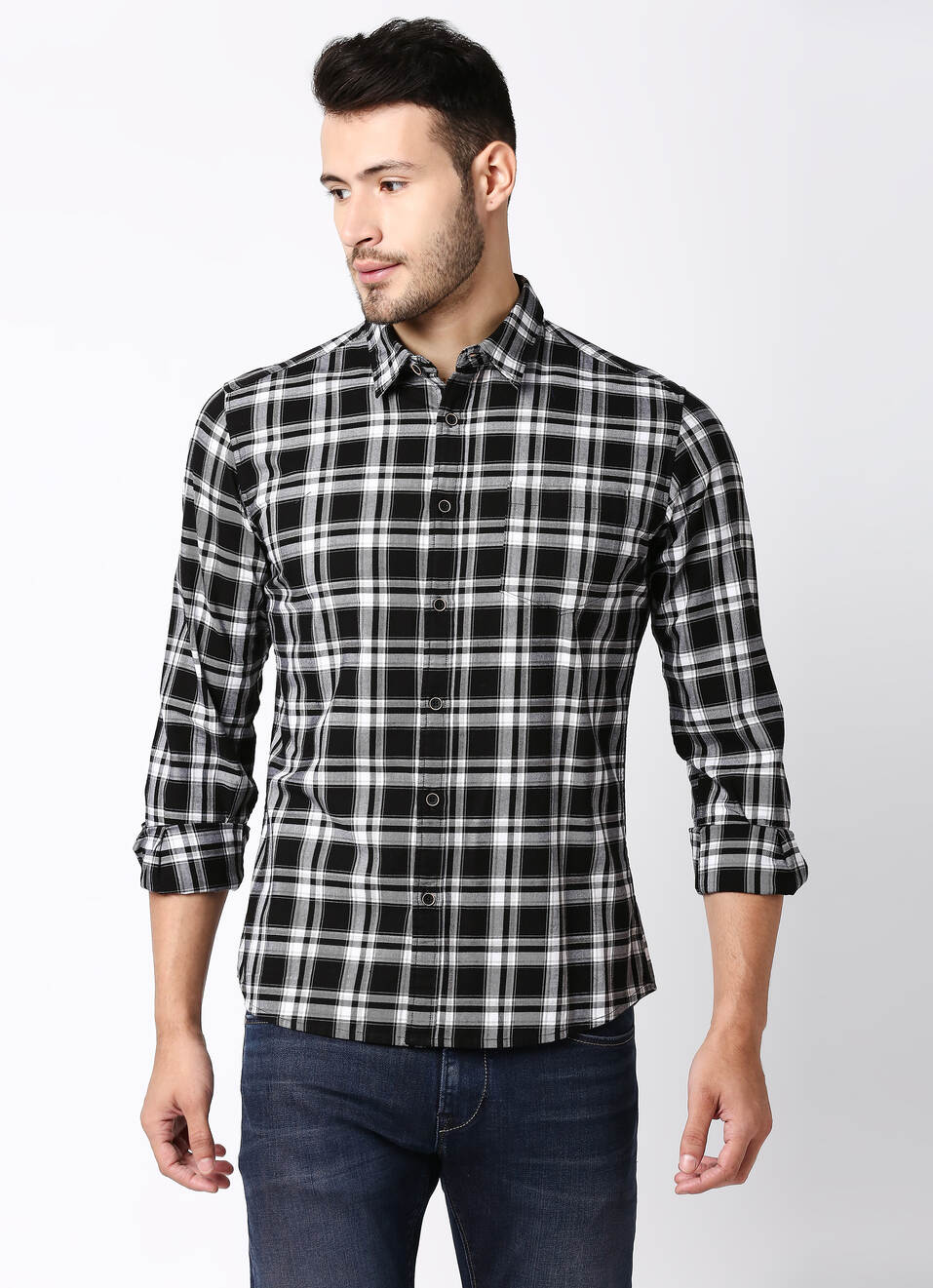 Daniel Yarn Dyed Twill Check Shirt, , large image number 1