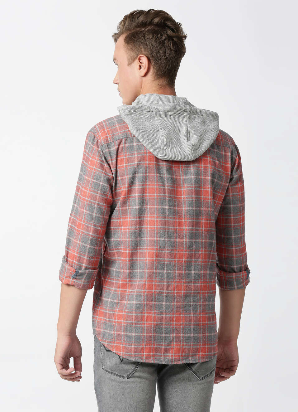 Bolero Shiruku Twill Check Hoodie Shirt, , large image number 2