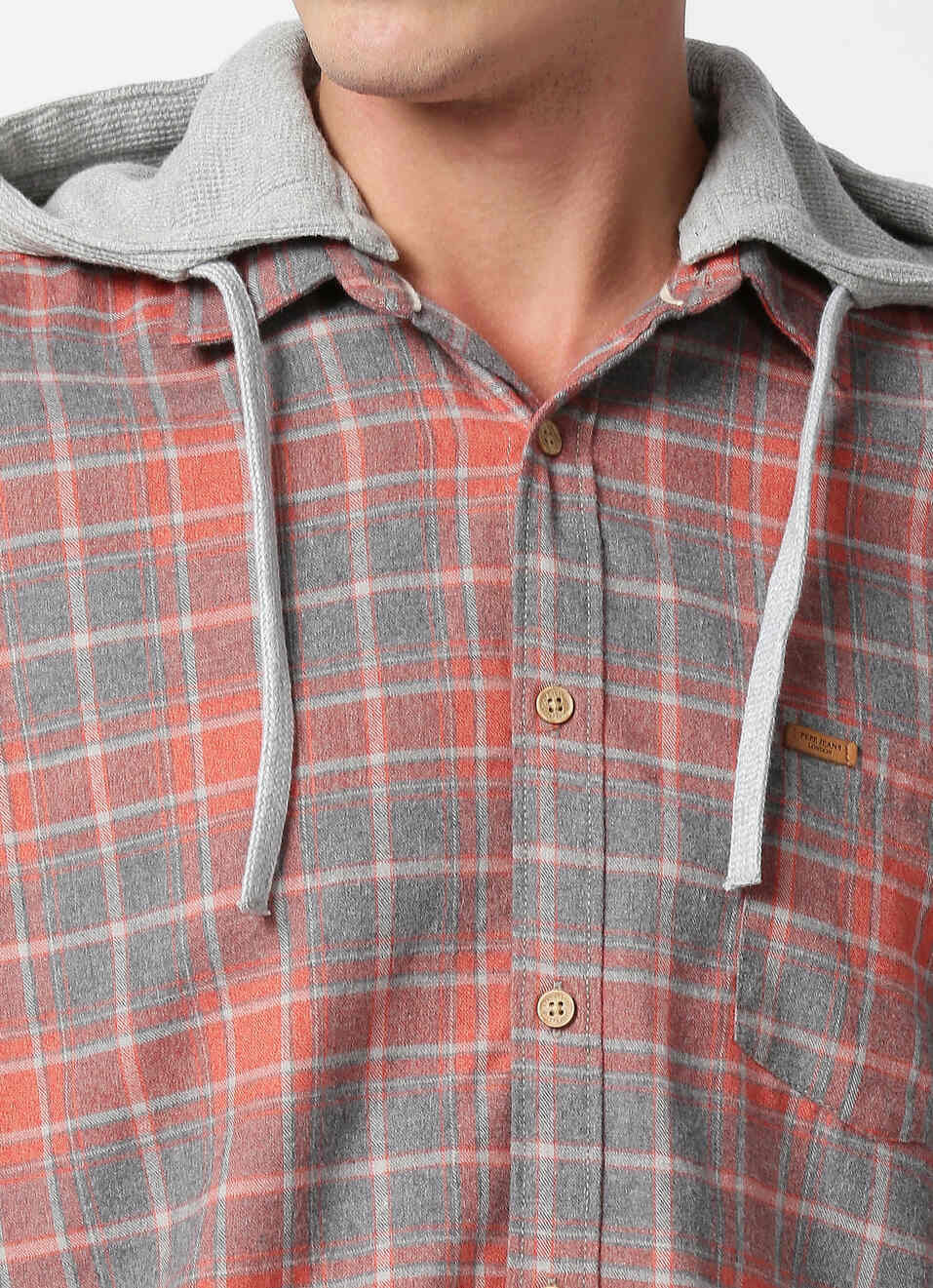 Bolero Shiruku Twill Check Hoodie Shirt, , large image number 4