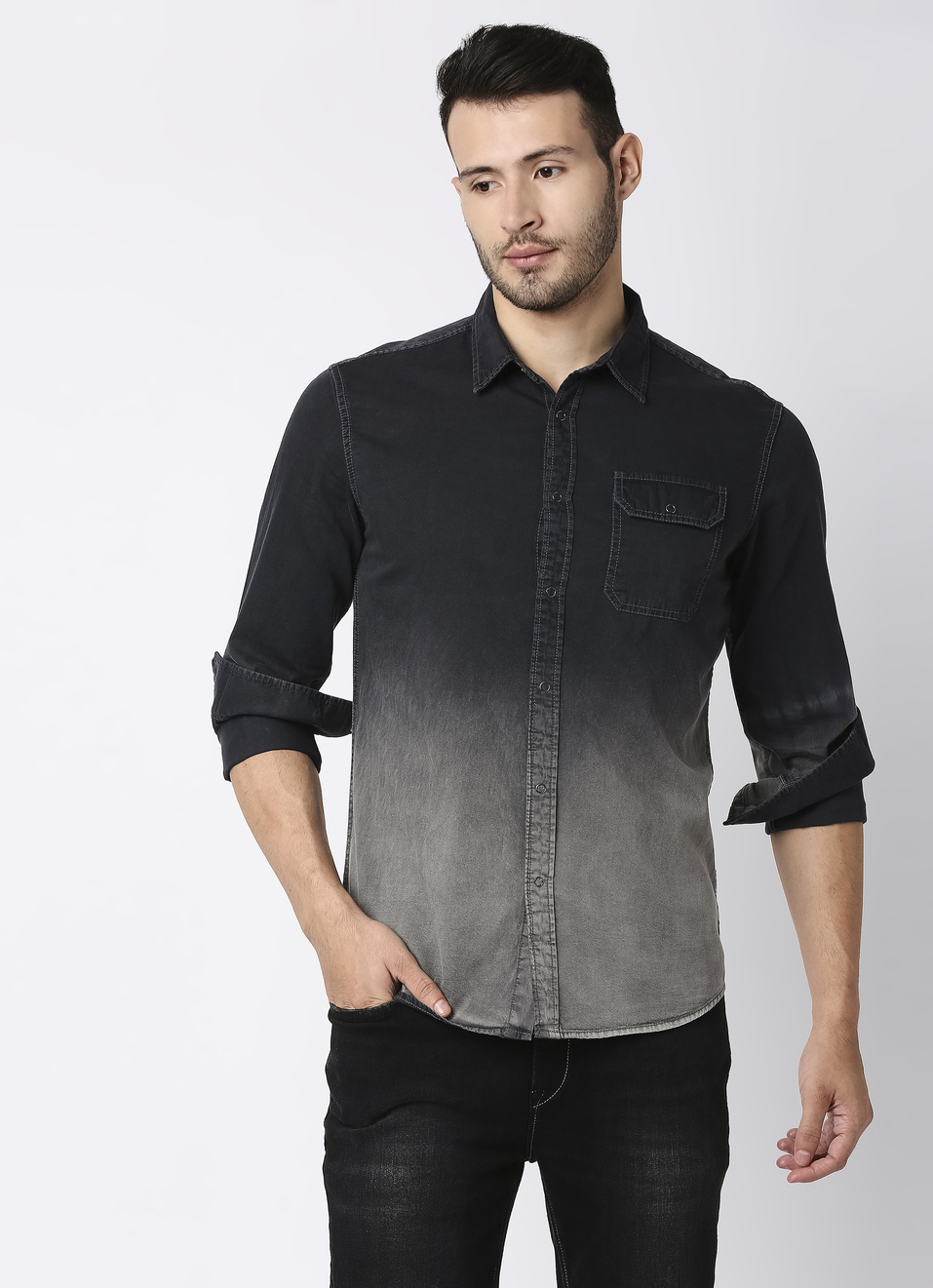 Shannon Ombre Denim Shirt, , large image number 1