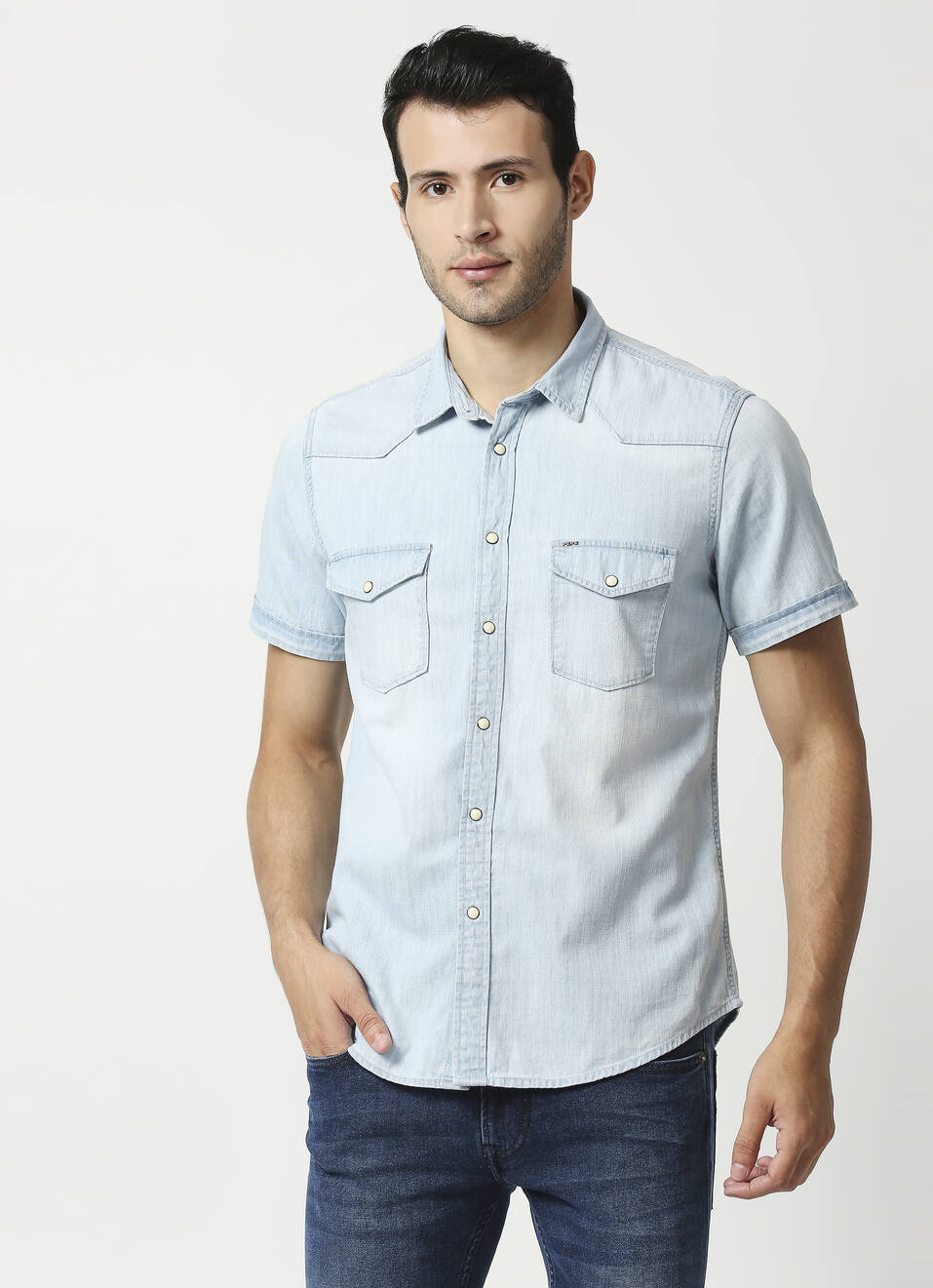 Hank Western Denim Shirt, , large image number 1