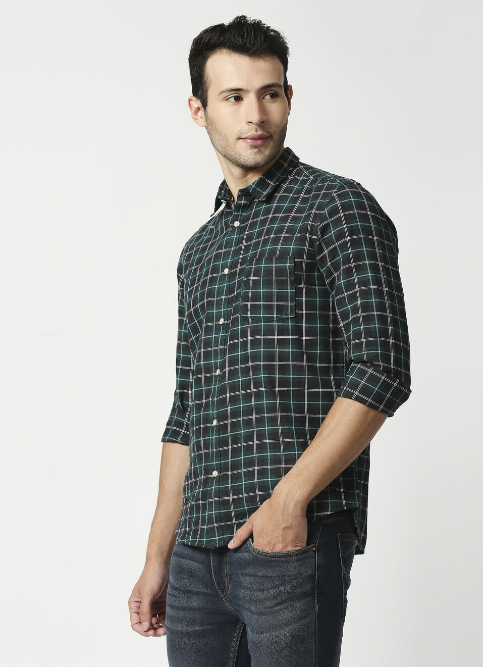 Honcho Cotton Linen Check Shirt, , large image number 3