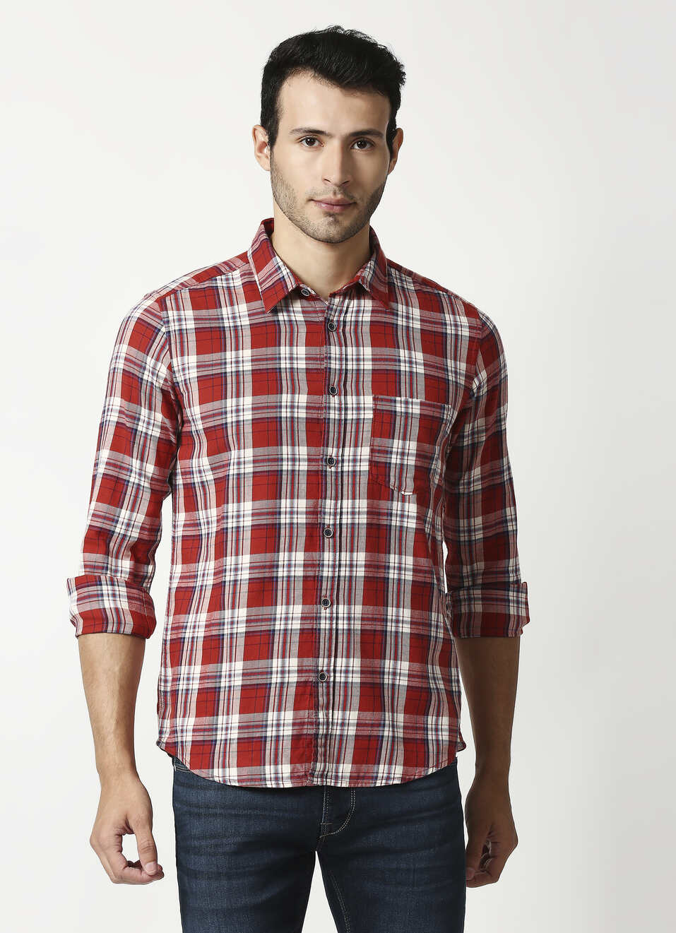 Juan Yarn Dyed Twill Check Shirt, , large image number 1