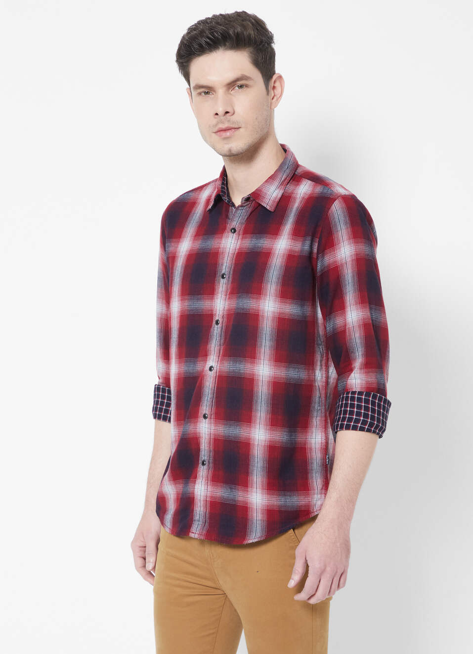Malo Reversible Indigo Checks Shirt, , large image number 3