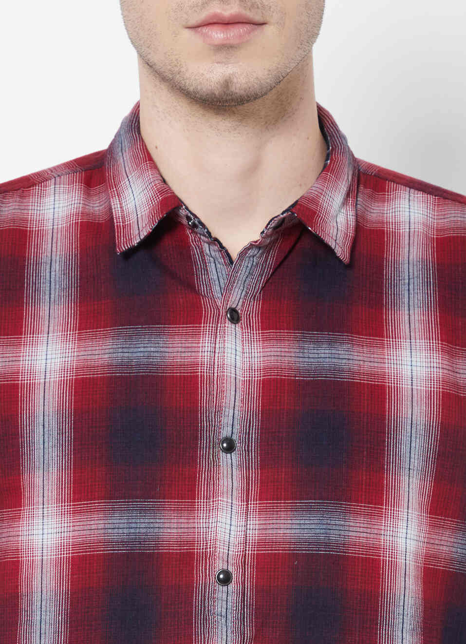 Malo Reversible Indigo Checks Shirt, , large image number 4