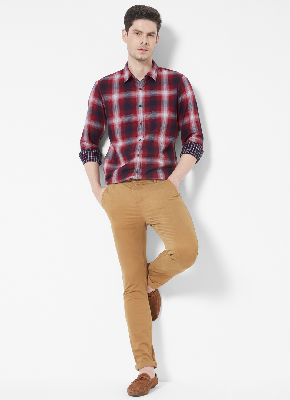 Malo Reversible Indigo Checks Shirt, , large image number 6