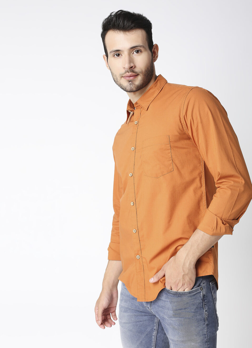 Alexander Solid Peached Poplin Shirt, , large image number 3