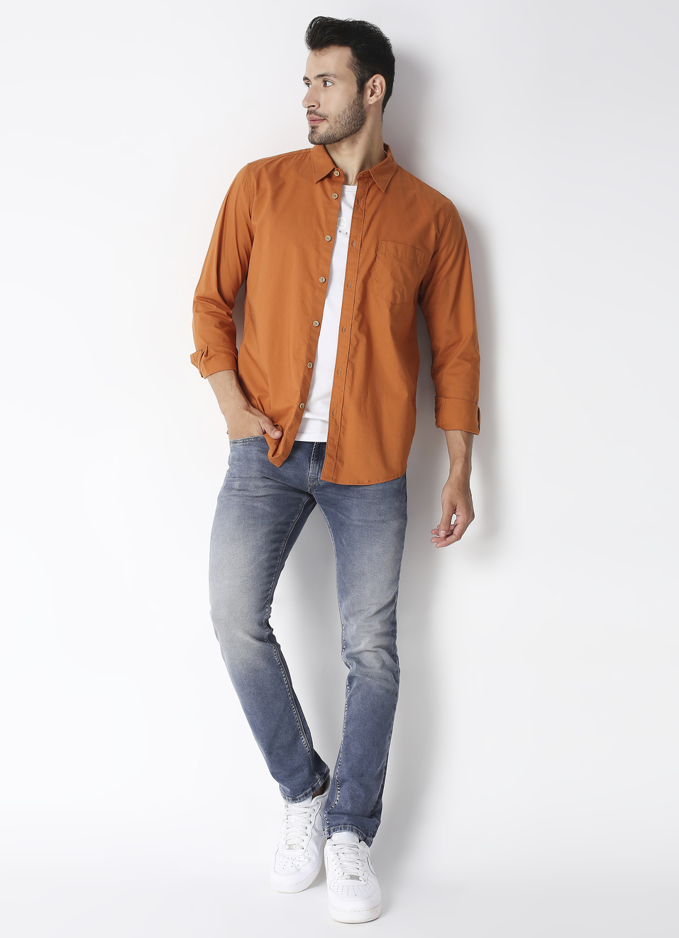 Alexander Solid Peached Poplin Shirt, , large image number 5