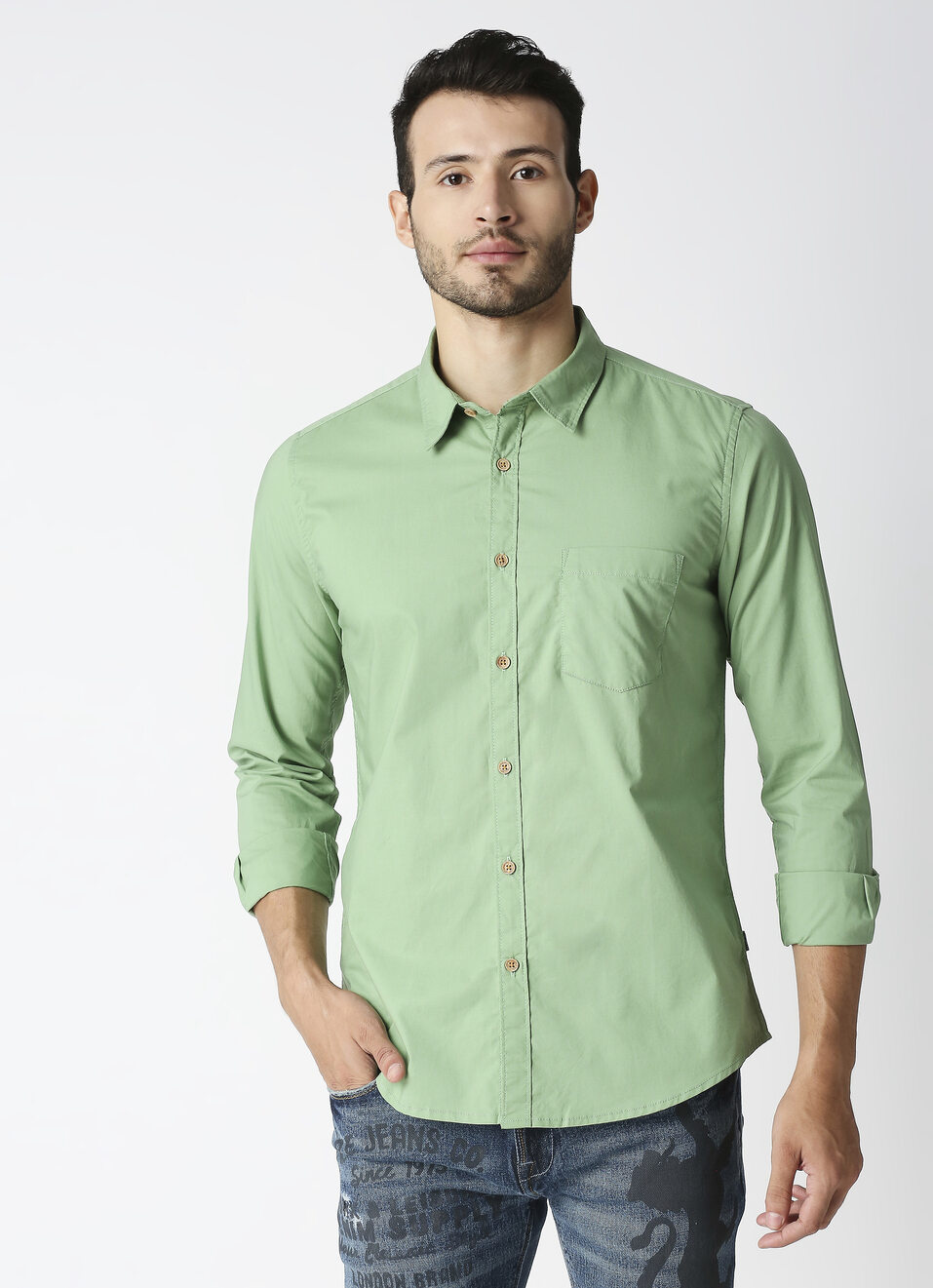 Alexander Solid Peached Poplin Shirt, , large image number 1