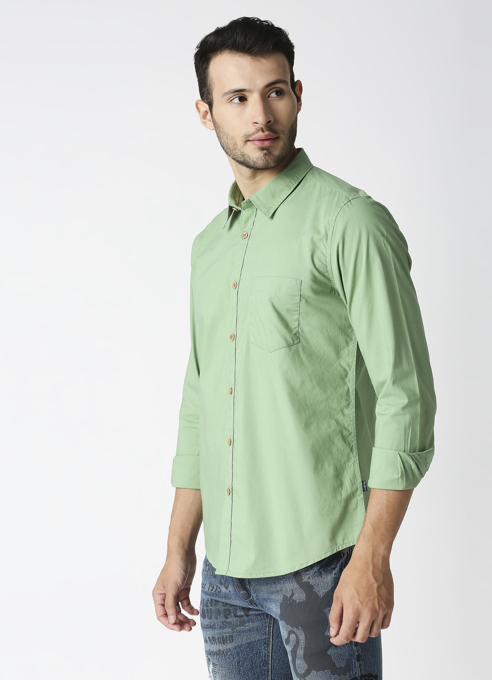 Alexander Solid Peached Poplin Shirt, , large image number 3
