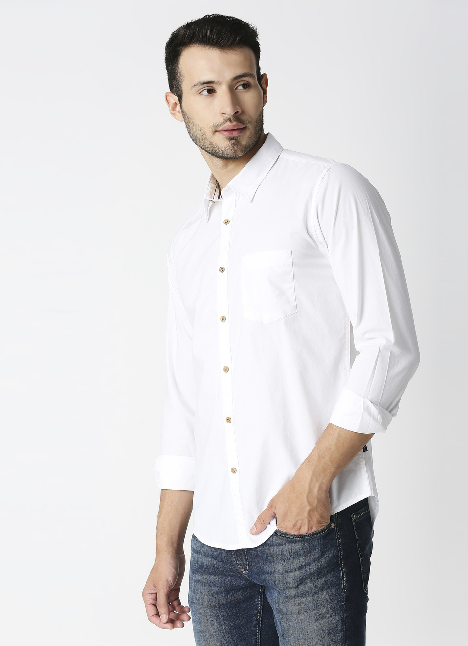 Alexander Solid Peached Poplin Shirt, , large image number 3